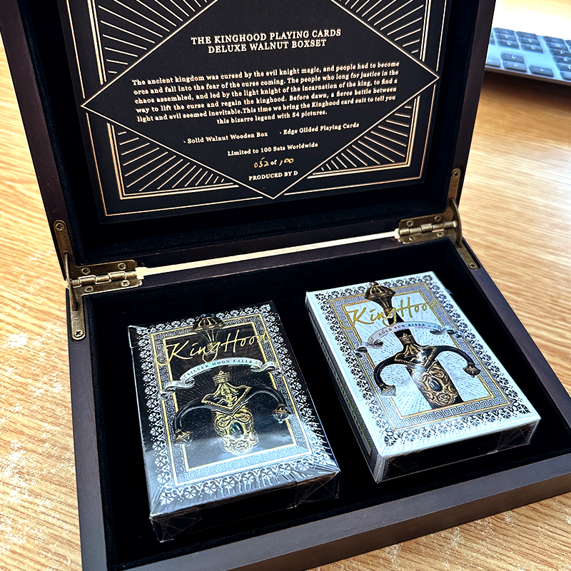 Kinghood Deluxe Walnut Box Set – #52/100 – Super Rare Limited Edition by Ark Playing Cards